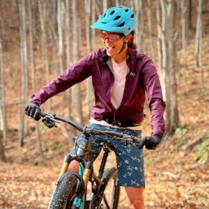 Tricia Davis on her mountain bike